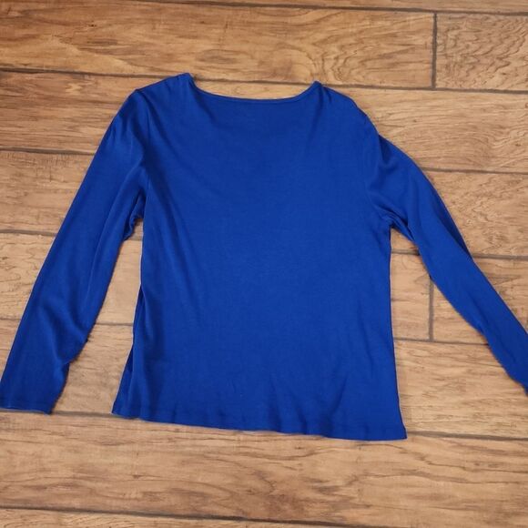 Liz Claiborne royal blue long sleeve top women's XL - Picture 2 of 4